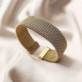 Vintage Braided Mesh Open Classic Bracelet