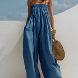 Magali - Combinaison en Denim avec Jambes Amples | Confort et Style