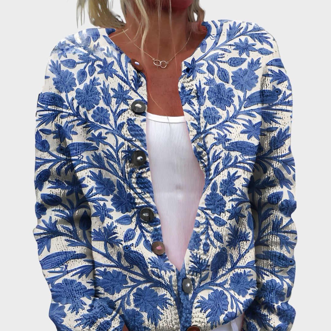 Benedita – Gilet fleuri d'automne