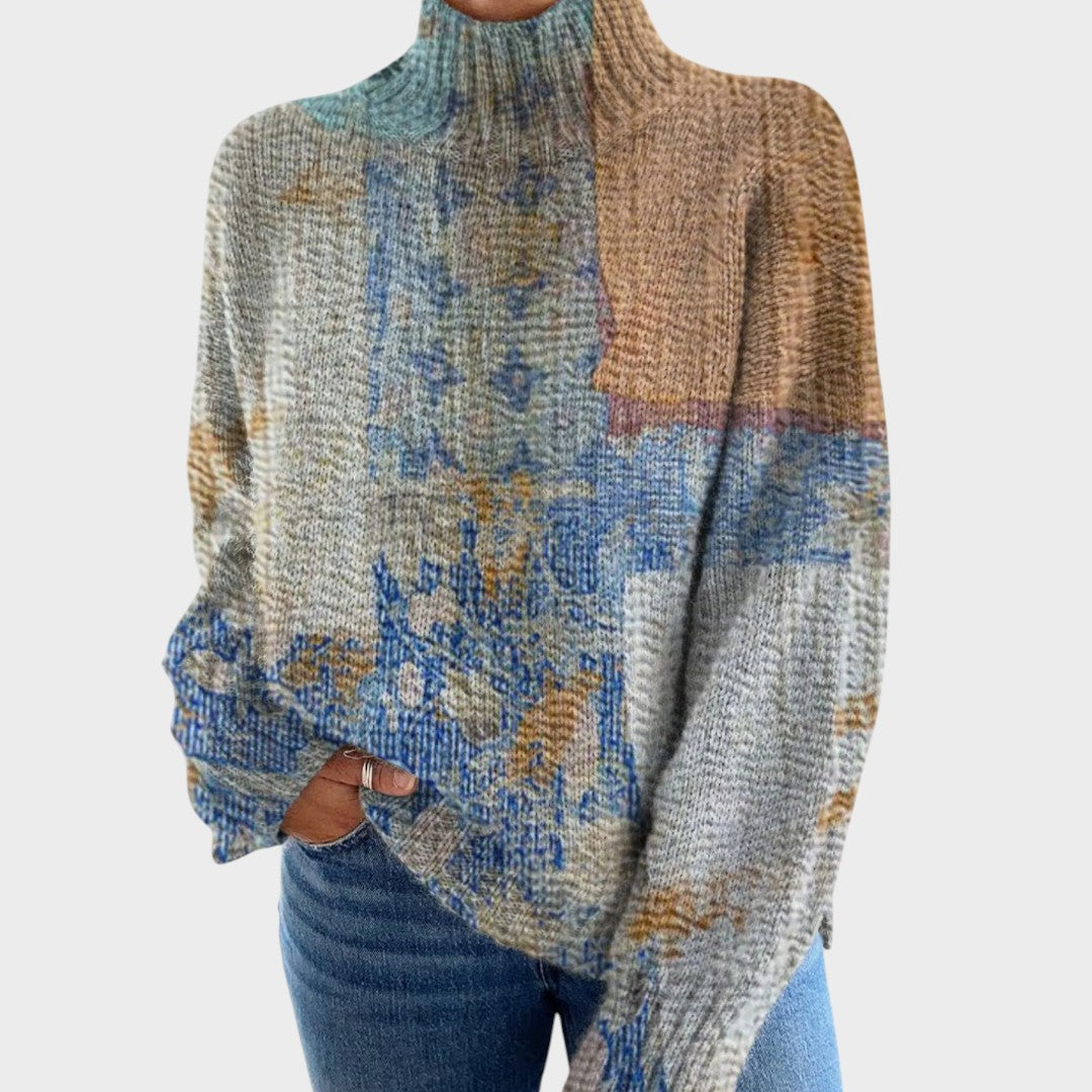 Noélia – Pull en maille à motif artistique