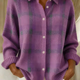 Catherine | Cardigan coupe ample à carreaux