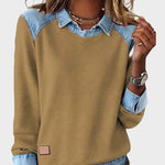 Ravit – Blouse en maille à col en jean – photo 7