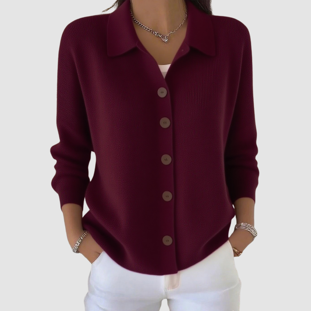 Millie | Cardigan à Col Boutonné Raffiné