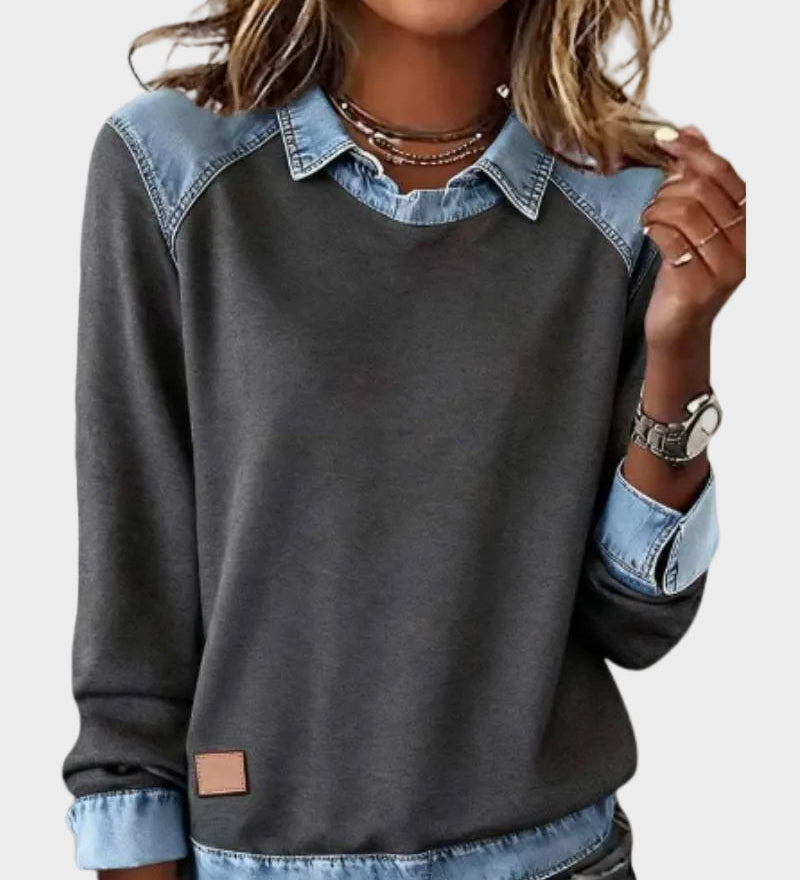 Ravit - Chemise en denim tissée à manches longues