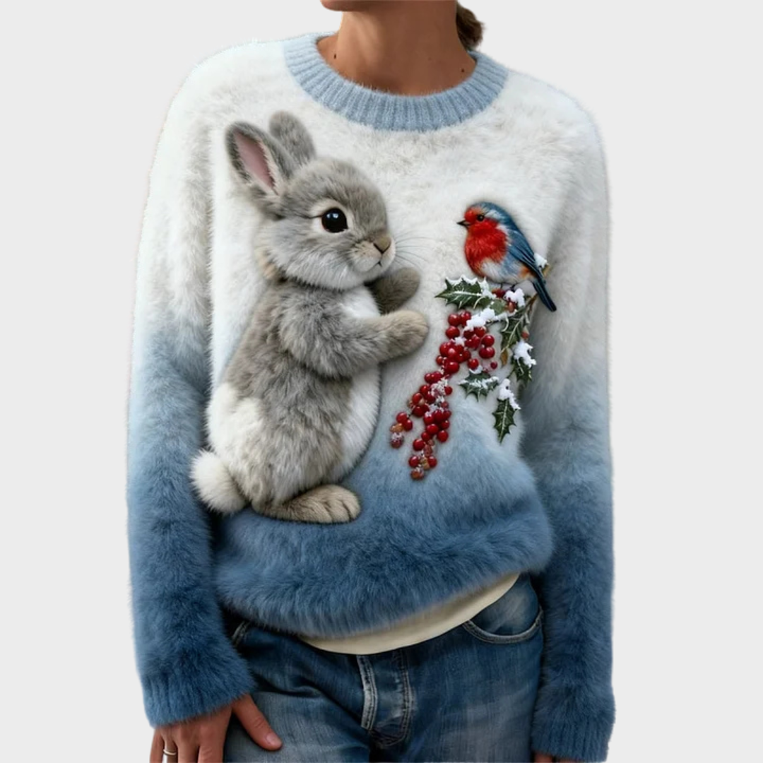 Lucy – Pull de Noël doudou à motif lapin – photo 3