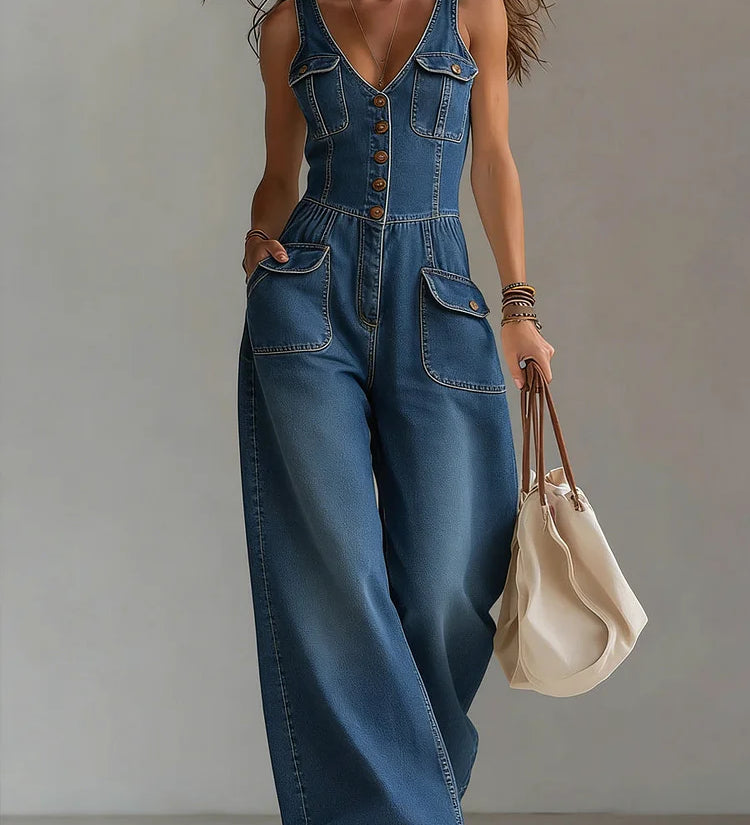 Sylvie - Mono en Denim Décontracté | Confort et Style