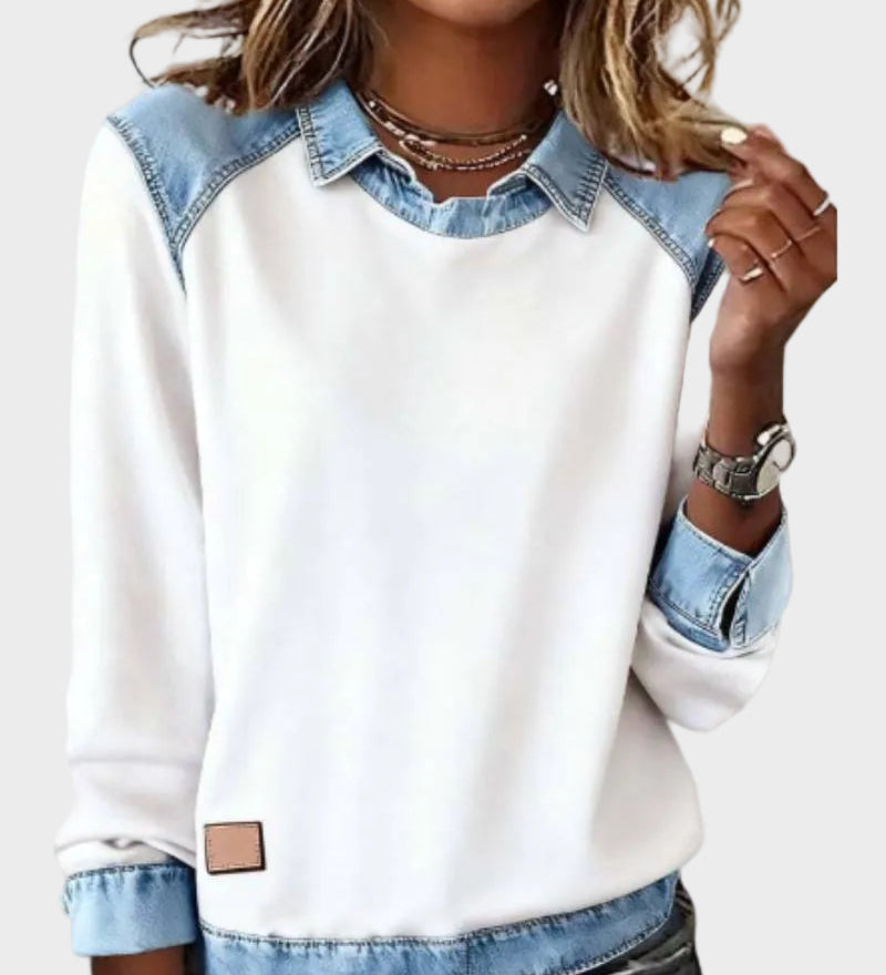 Ravit - Chemise en denim tissée à manches longues
