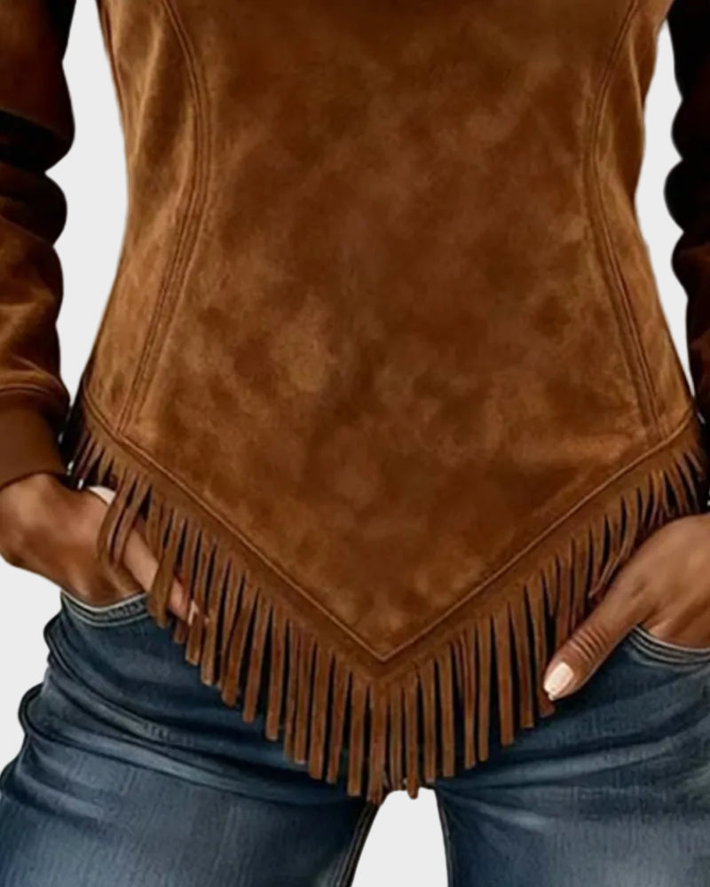 Petra – Sweat élégant à fausse fourrure et franges – photo 5