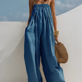 Magali - Combinaison en Denim avec Jambes Amples | Confort et Style