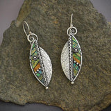 Bohemian Mosaic Leaf Earrings