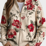 Wilhelmine - Cardigan zippé vintage à motif de roses