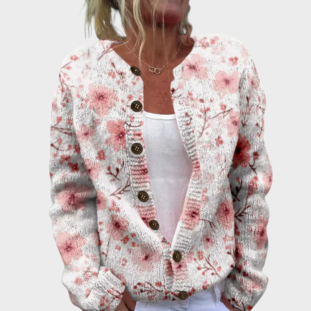 Sofía – Gilet fleuri d'automne