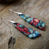 Vintage Silver and Gold Colourful Stone Earrings