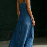 Anaïs - Robe Longue en Denim avec Boutons | Indispensable Basique