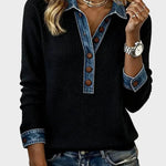 Ravit – Blouse en maille à col en jean – photo 4
