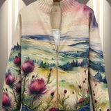 Zelda – Gilet zippé à motif chardon écossais – photo 4