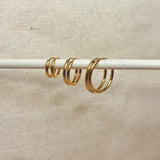 Set of 3 Pairs Everyday Hoops in Gold or Silver