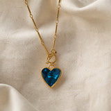 Blue Sapphire Heart Pendant Necklace