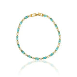 Gold Zircon Turquoise Stone Bracelet