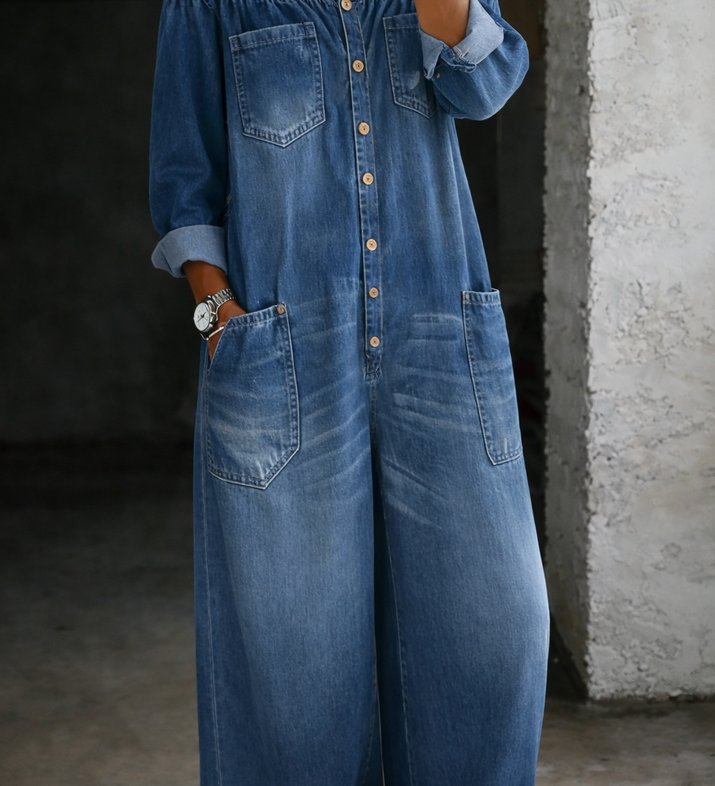 Élodie - Combinaison à Manches Longues avec Épaules Dégagées | Total Look Tendance