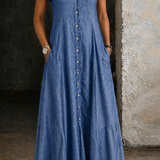 Eliza - Robe Longue en Jean | Effet Silhouette