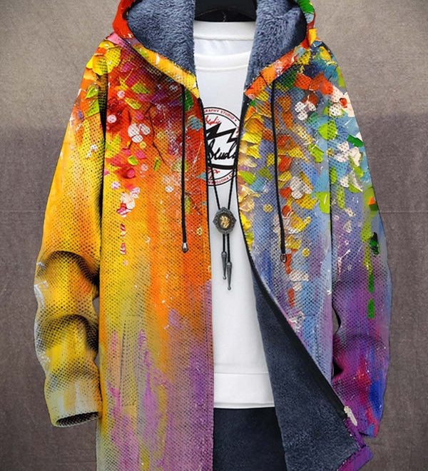 Cynthia | Cardigan à Capuche Imprimé Artistique