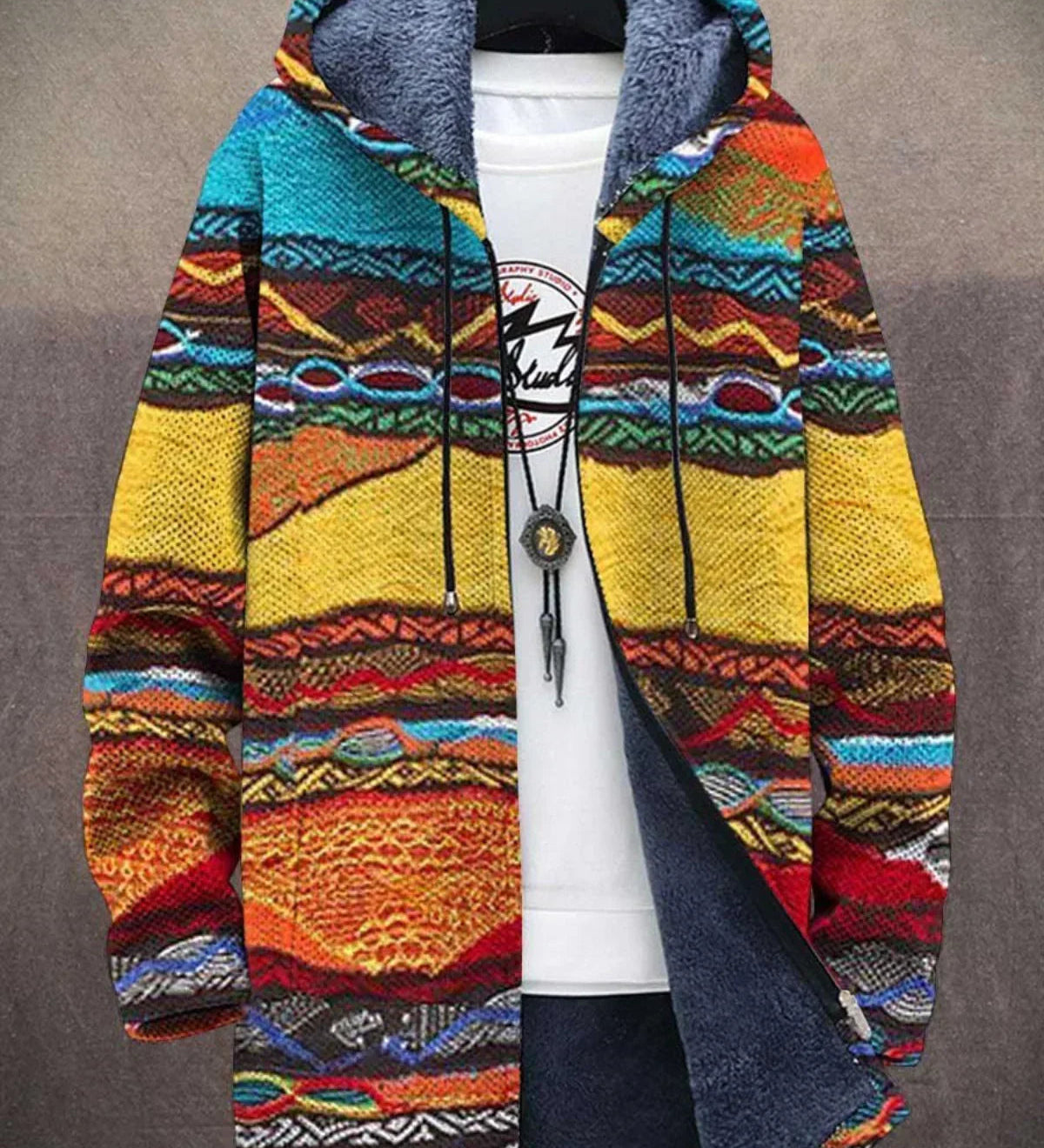 Cynthia | Cardigan à Capuche Imprimé Artistique