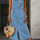 Ségolène - Robe Décontractée en Jean à Bretelles | Style Parisien