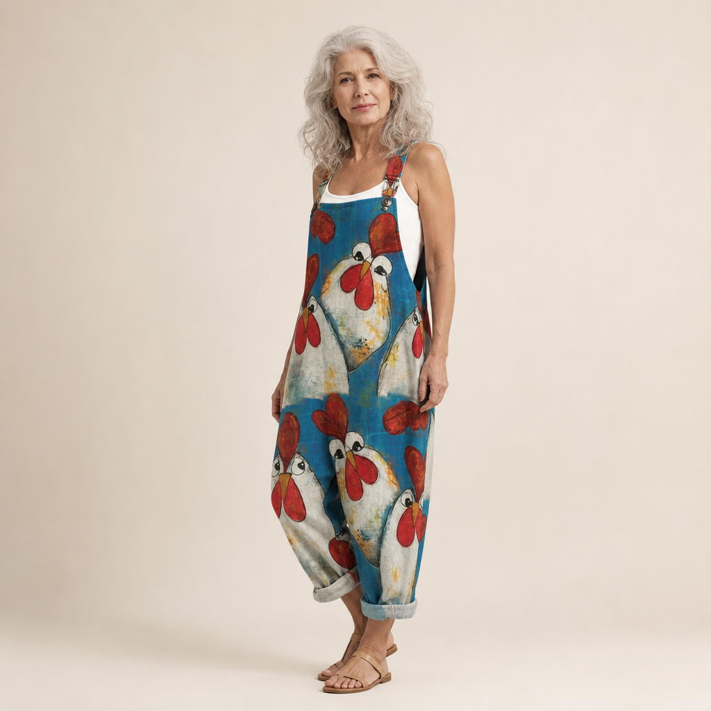 Marie | salopette imprimé coquelicot bohème