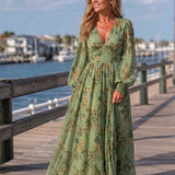 Lillian | Robe Longue Fleurie Fluide