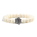 Beaded Paw Bracelet Natural Stone Design