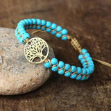 Tree of Life Bracelet Handmade with Turquoise Stone