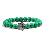 Beaded Paw Bracelet Natural Stone Design