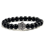 Beaded Paw Bracelet Natural Stone Design