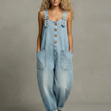 Eléonore - Combinaison en Denim Élégante avec Poches | Total Look Jean