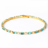 Gold Zircon Turquoise Stone Bracelet