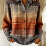 Edith | Cardigan à carreaux ombré d'automne