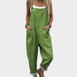 Eugénie | salopette vert texturé naturel