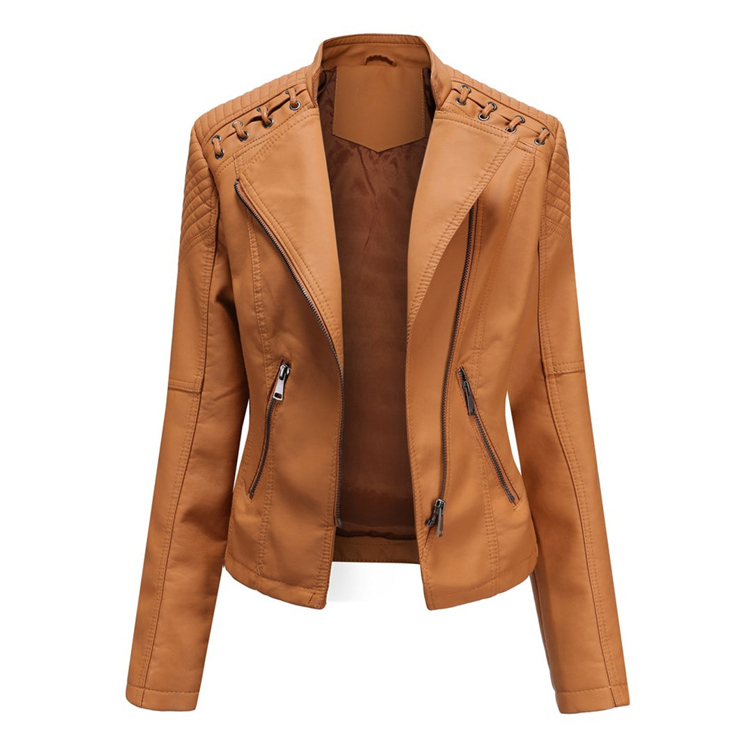 Margaux | Veste Motard Structurée à Zip Asymétrique