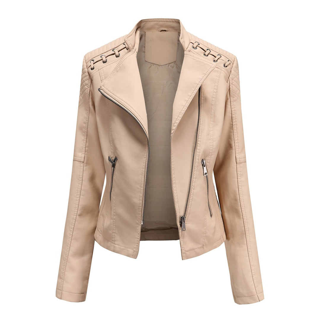 Margaux | Veste Motard Structurée à Zip Asymétrique