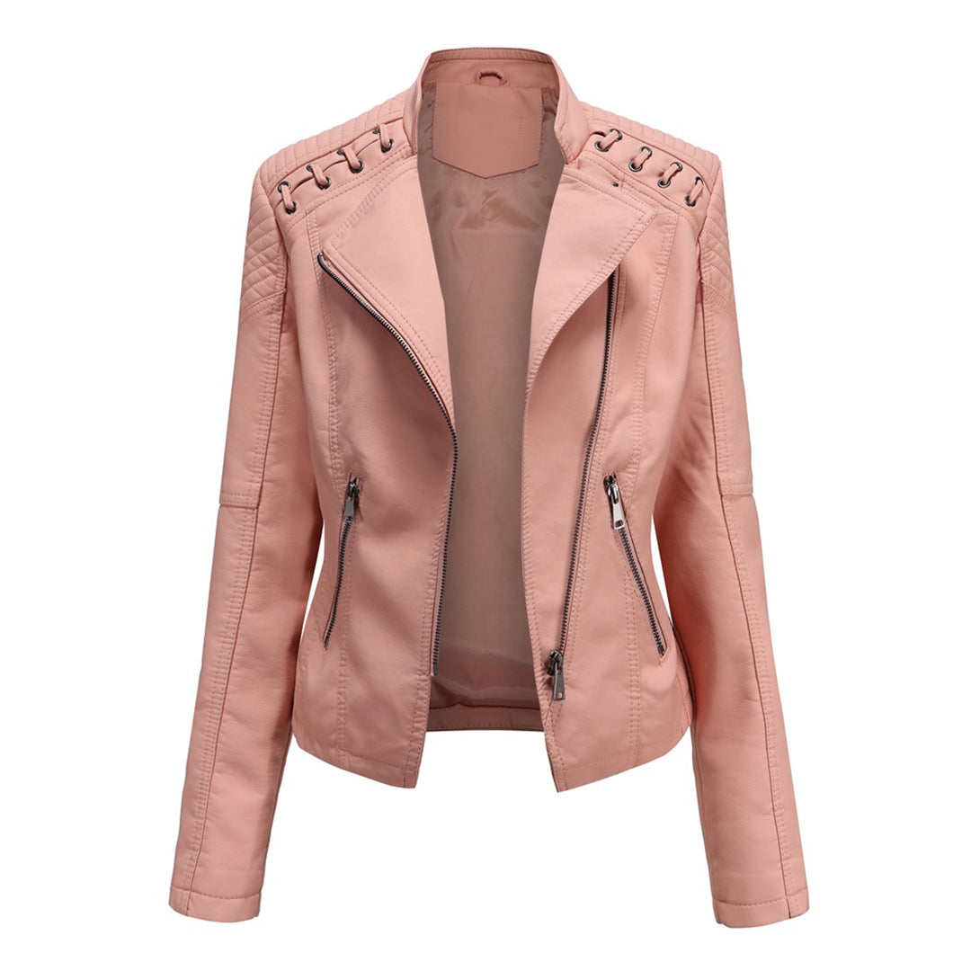 Margaux | Veste Motard Structurée à Zip Asymétrique