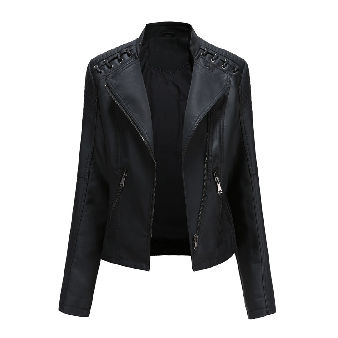 Margaux | Veste Motard Structurée à Zip Asymétrique