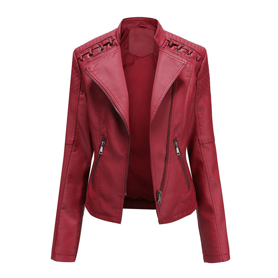 Margaux | Veste Motard Structurée à Zip Asymétrique