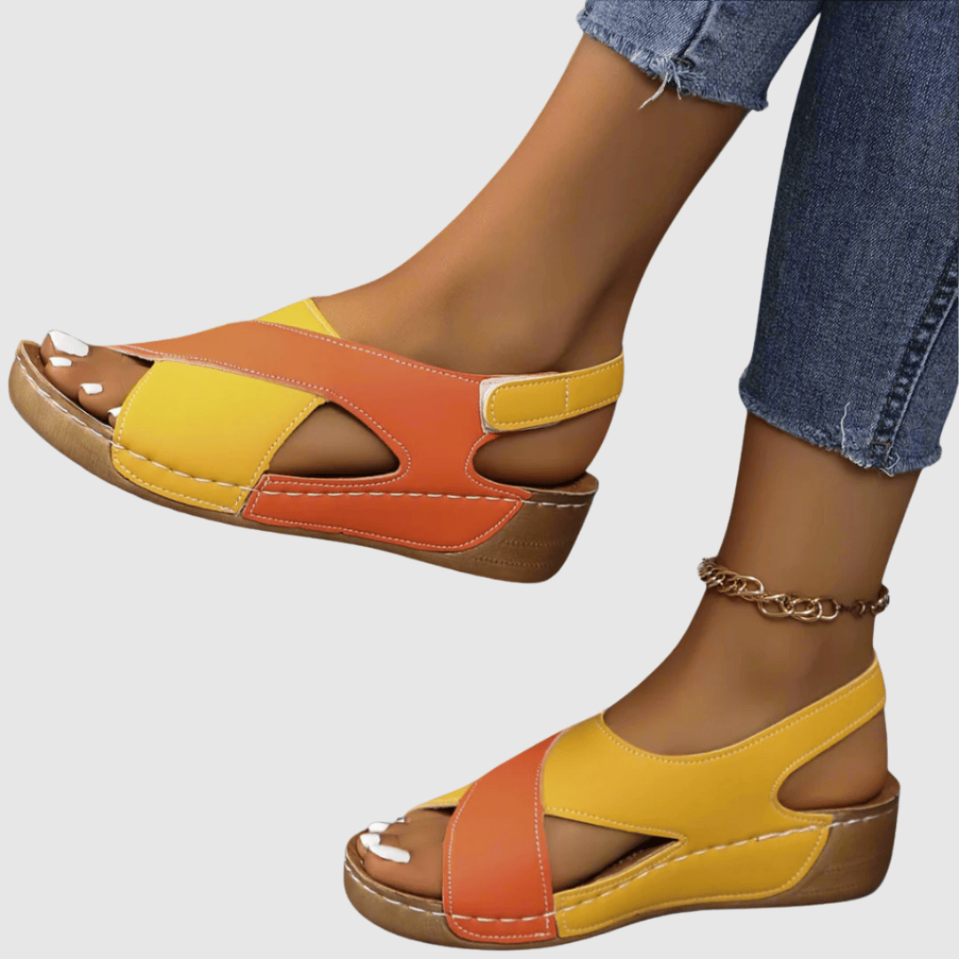 Hildegard – Sandales en Cuir Bicolores Femme