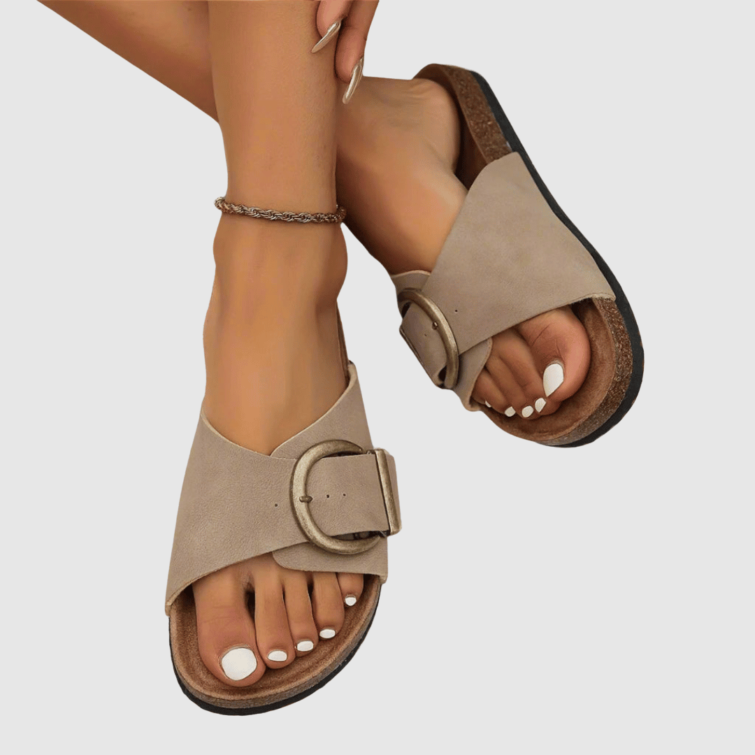 Theresa – Sandale Orthopédique Velours Femme