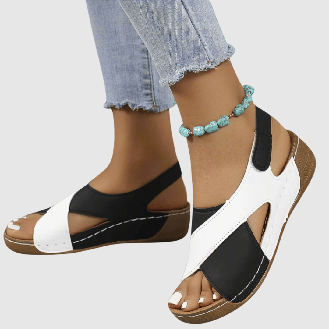 Hildegard – Sandales en Cuir Bicolores Femme
