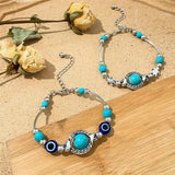 Aqua Antique Silver Turquoise Bracelet
