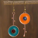 Antique Bronze Colour Stone Earrings