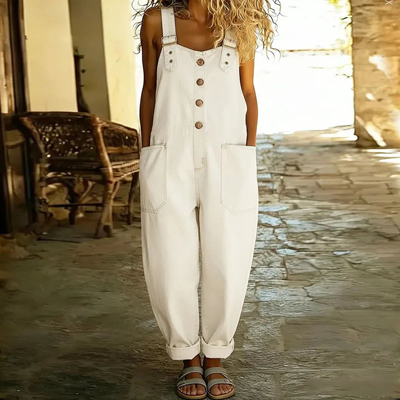 Madeleine - Mono Vintage en Coton Doux avec Aspect Denim | Total Look Tendance