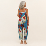 Marie | salopette imprimé coquelicot bohème